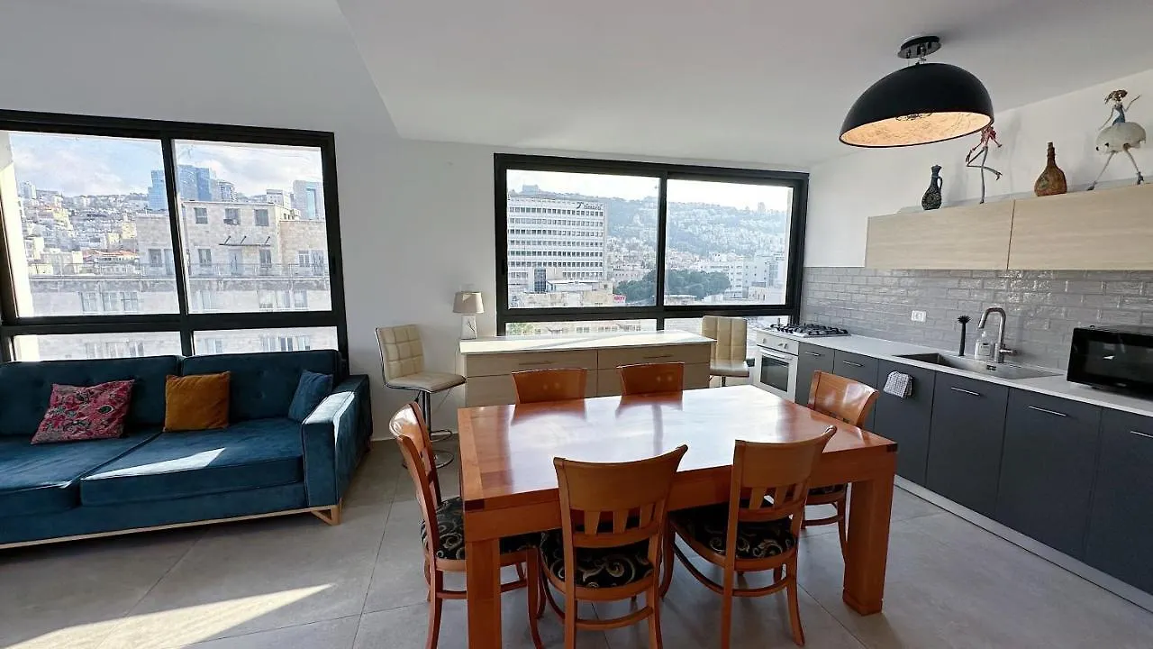公寓 Unique Penthouse In Center Of 海法